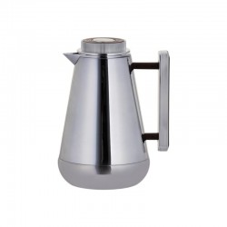 ليليا ترمس قهوة وشاي 0.75 لتر كروم فضي بمقبض خشبي