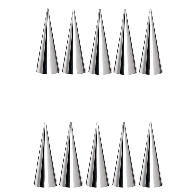 اقماع مخروطية للمعجنات ستانلس ستيل – 10 حبات