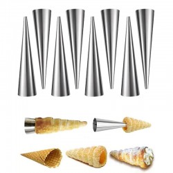 اقماع مخروطية للمعجنات ستانلس ستيل – 8 حبات