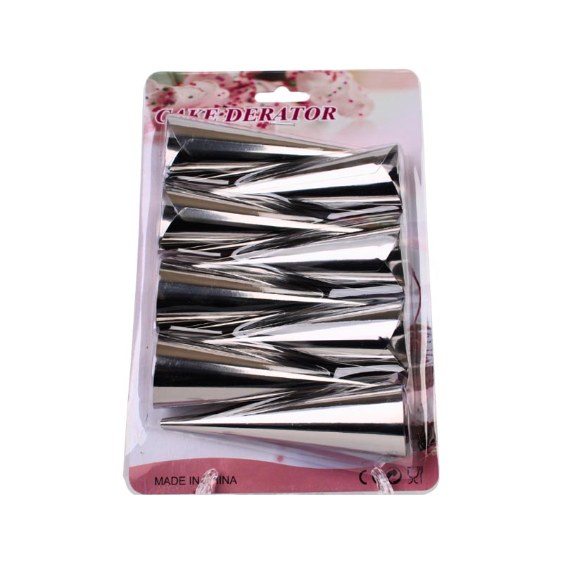 اقماع مخروطية للمعجنات ستانلس ستيل – 8 حبات