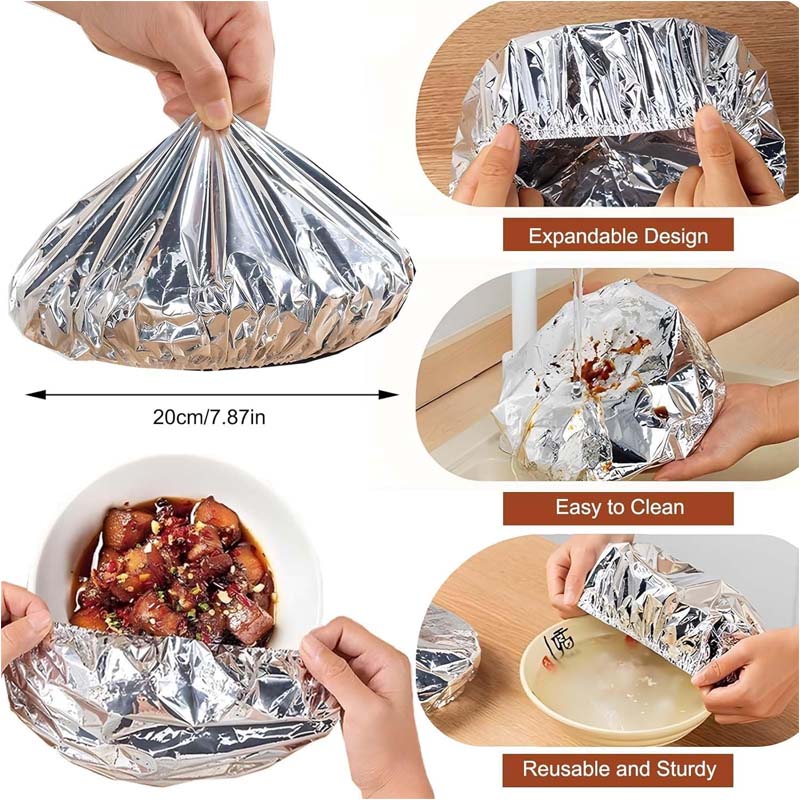 اغطية حفظ الطعام المنيوم قابلة للتمدد – عبوة 20 قطعة