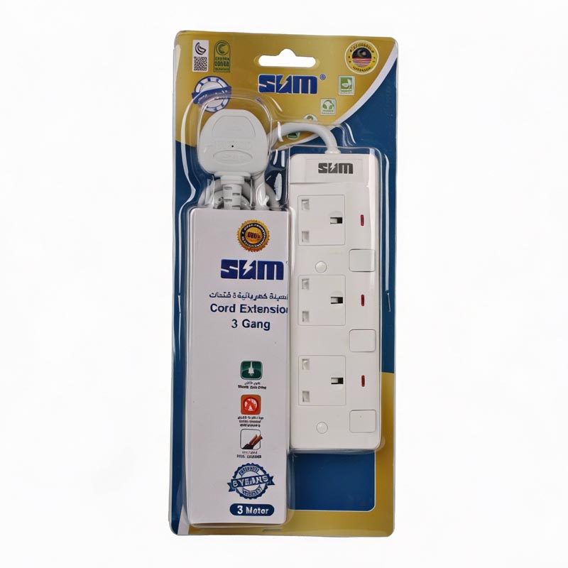 توصيلة كهربائية 3 منافذ 3 متر