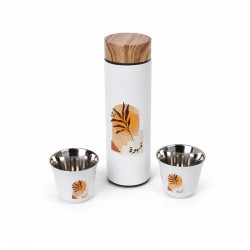 طقم مق 500 مل مع 2 كوب قهوة استيل