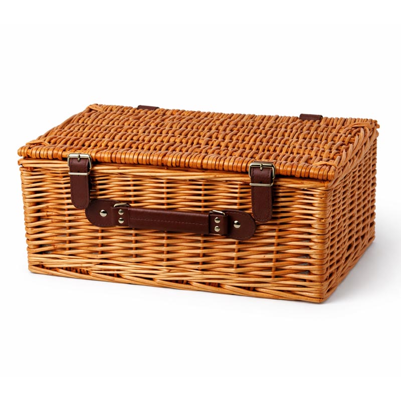 سلة رحلات ريفية مع ملحقات متكاملة ل4 اشخاص وطبقة عازلة لحفظ الحرارة او البرودة