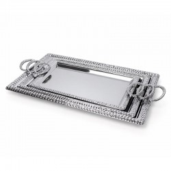 طقم صواني تقديم مستطيلة 3 قطع نيكل سادة