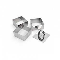 قوالب تشكيل وتقطيع طعام مربعة 6 سم– طقم 3 مقاسات مع مكبس