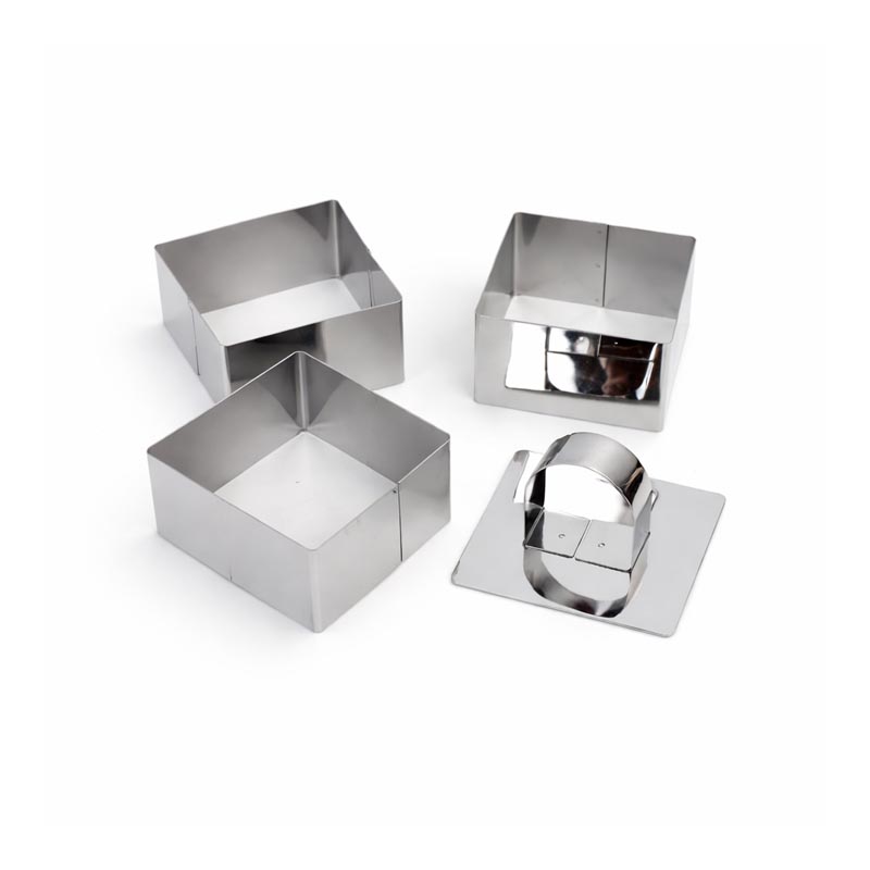 قوالب تشكيل وتقطيع طعام مربعة 8 سم – طقم 3 مقاسات مع مكبس