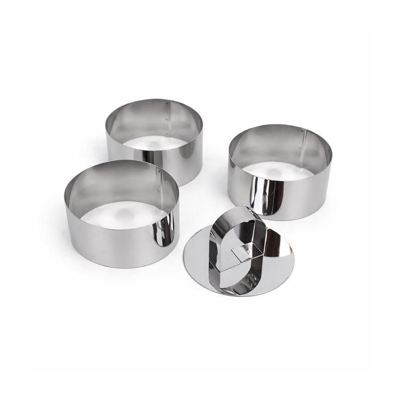 قوالب تشكيل وتقطيع طعام دائري 8 سم – طقم 3 مقاسات مع مكبس