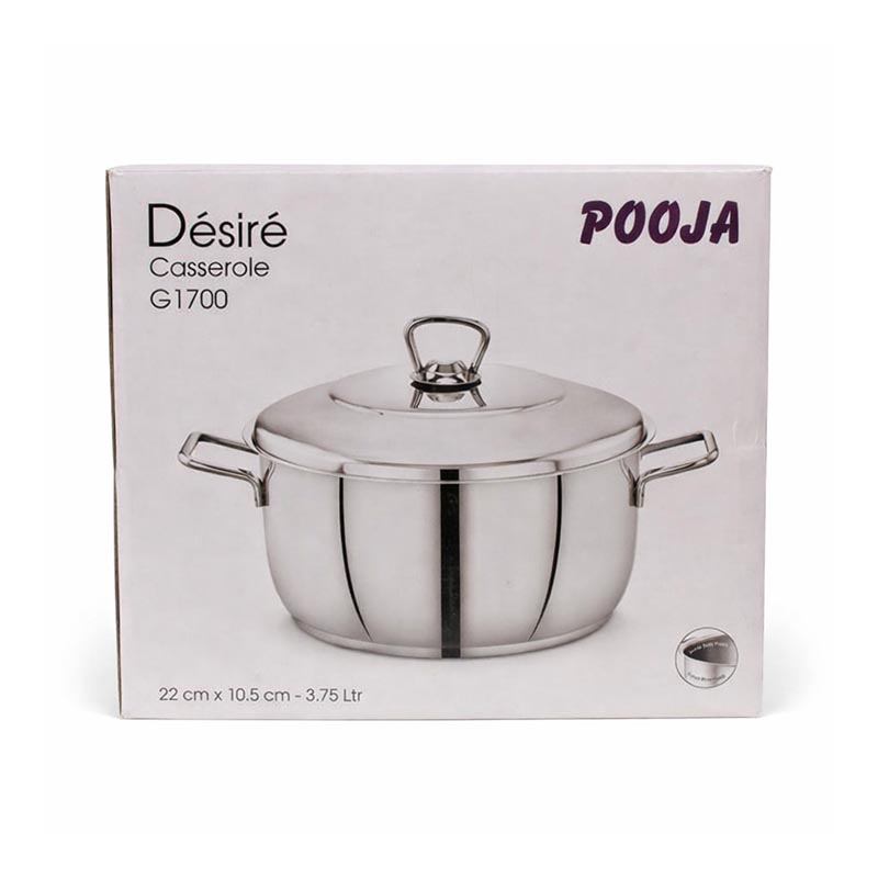 قدر طبخ من الستانلس ستيل | مقاس 22 سم – سعة 3.75 لتر – مناسب لجميع مصادر الحرارة