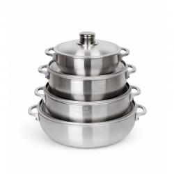 طقم قدور المنيوم بطلاء فلون غير لاصق 4 مقاسات – 20 / 24 / 26 / 30 سم