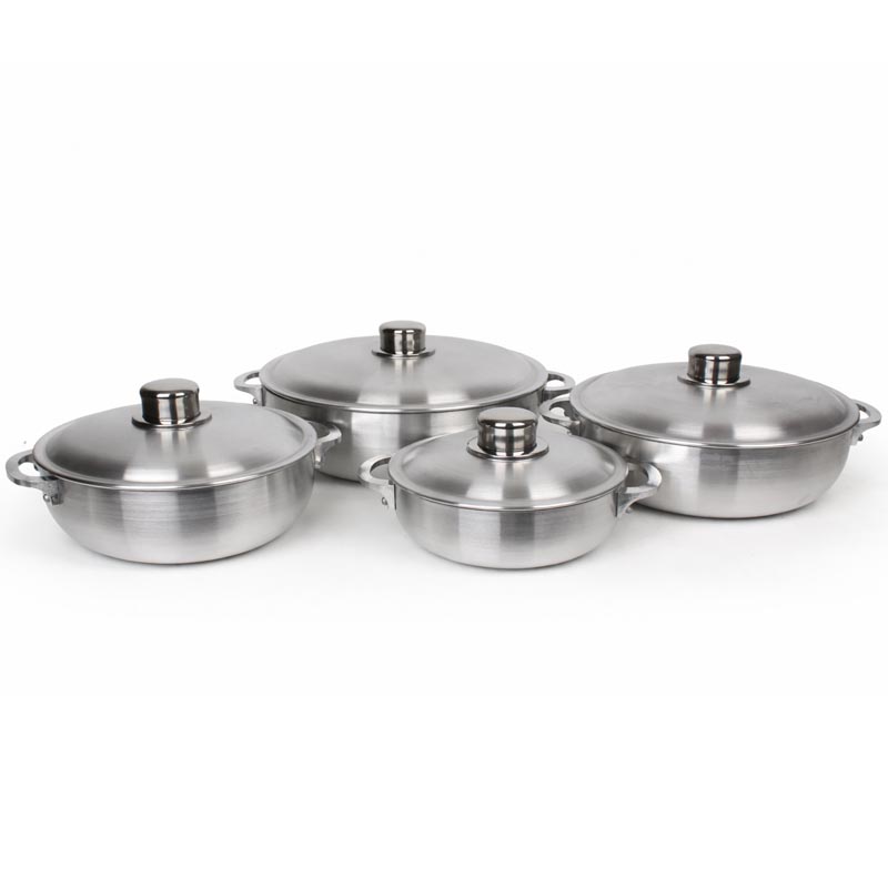 طقم قدور طبخ من المنيوم بطلاء فلون غير لاصق | 4 مقاسات – تصميم انيق وجودة عالية