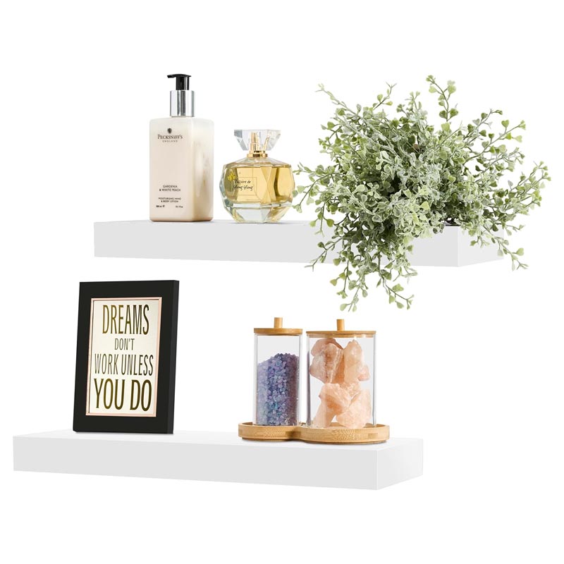 رف حائط لون ابيض | طول 60 سم – عمق 23.5 سم – سمك 3.8 سم