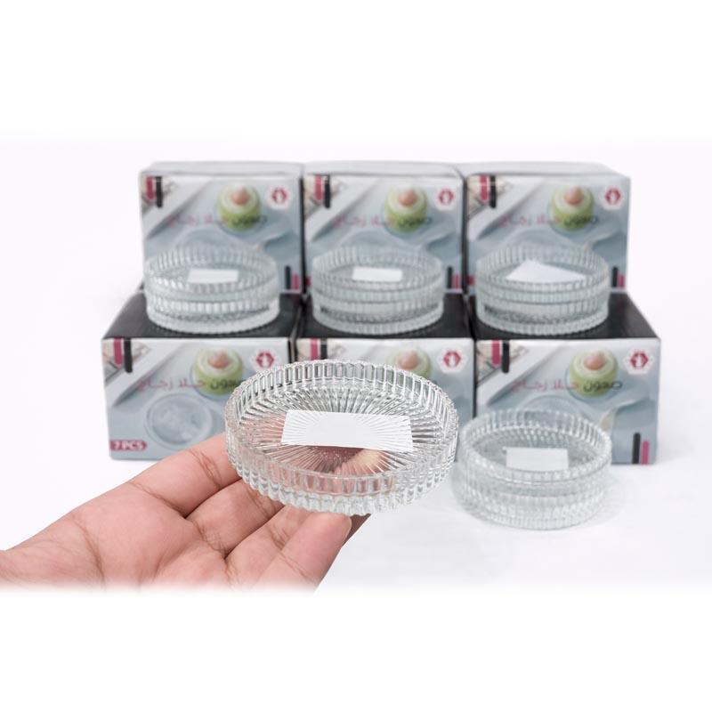 صحن تقديم زجاج للضيافة والتقديم | مقاس 9 سم – عبوة 7 حبات صحن تقديم زجاج للضيافة والتقديم | مقاس 9 سم – عبوة 7 حبات