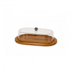 Oval Wooden Serving Tray with Acrylic Cover 25*14 cm
