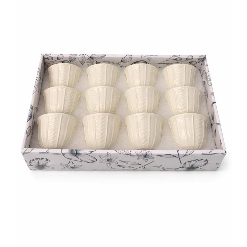 طقم فناجيل قهوة عدد 12 حبة مقاس وسط 6.5 سم للتقديم اليومي والضيافة