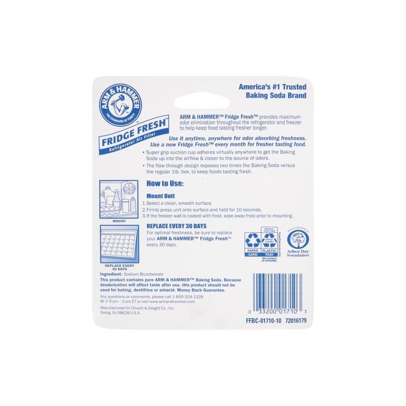 مزيل روائح الثلاجة ARM & HAMMER لامتصاص الروائح الكريهة والحفاظ على انتعاش الهواء