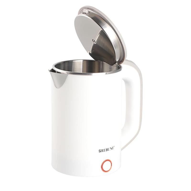 غلاية ماء ريبون بسعة 0.8 لتر قدرة 600 واط لون ابيض مع دوران 360 درجة