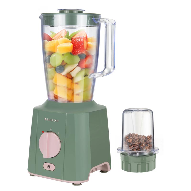 خلاط كهربائي مع مطحنة توابل ضد الكسر بسعة 1.8 لتر وقوة 650 واط و3 سرعات لون اخضر