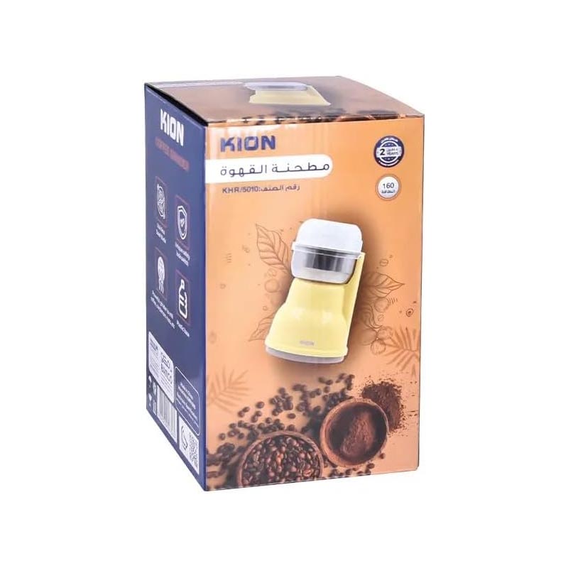 كيون مطحنة قهوة كهربائية بقوة 160 واط سعة 60 غرام مع مفتاح امان وشفرات ستانلس ستيل