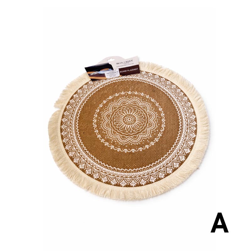 مفرش طاولة طعام دائري بمقاس 37 سم مقاوم للحرارة ومتوفر بعدة الوان