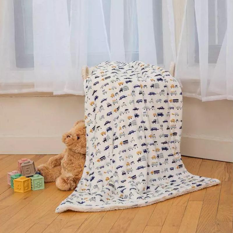 Lila & Jack بطانية اطفال ناعمة لحديثي الولادة والاطفال مصنوعة من 100٪ بوليستر بمقاس 75 × 100 سم