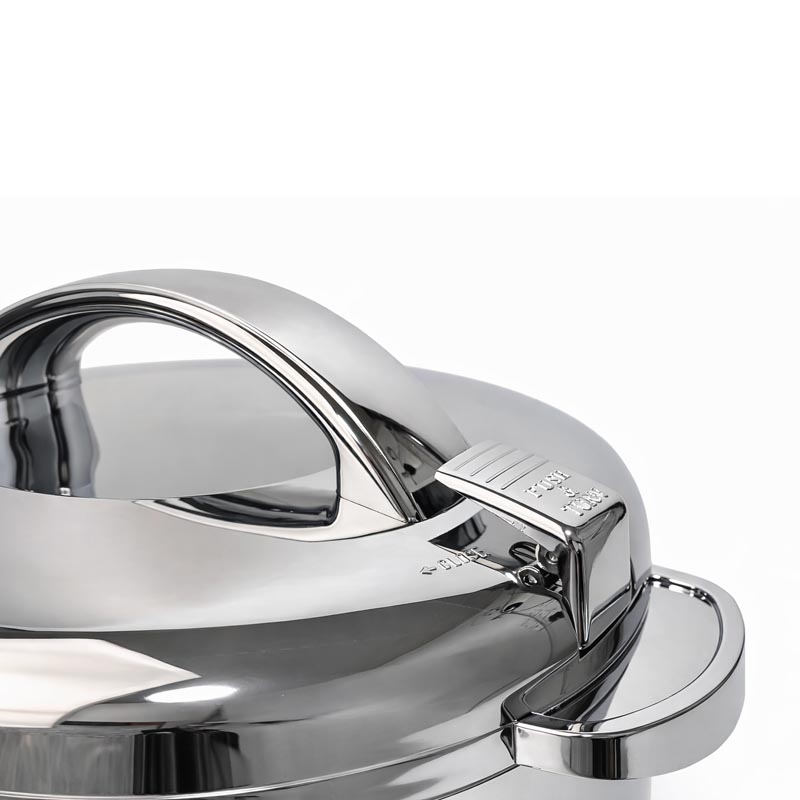 حافظة شوربة بسعة 4 لتر استيل من الداخل وكروم من الخارج مع قفل امن