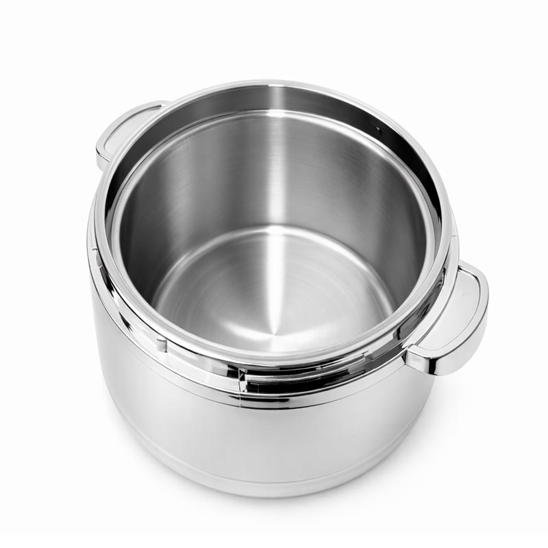 حافظة شوربة بسعة 4 لتر استيل من الداخل وكروم من الخارج مع قفل امن