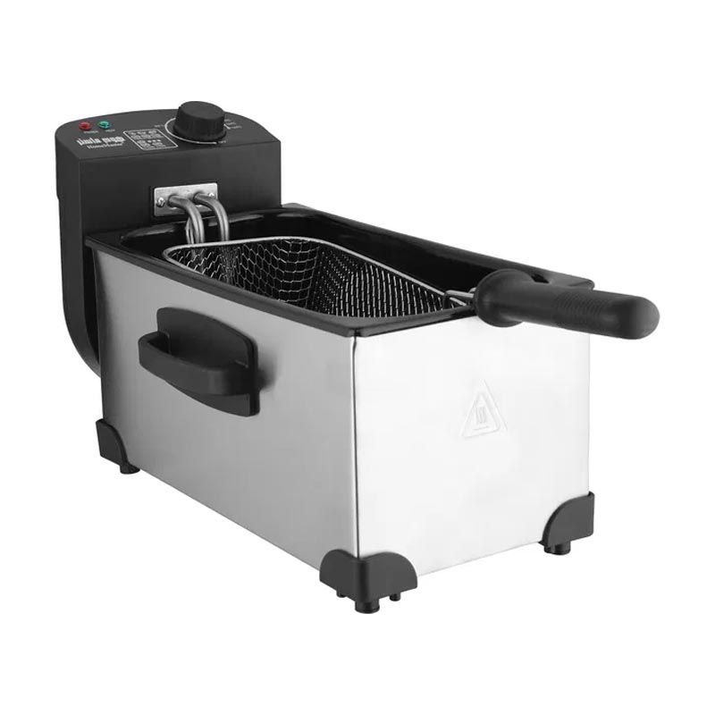 قلاية زيت كهربائية هوم ماستر بسعة 3 لتر 2000 واط ستانلس ستيل مع نافذة عرض وتحكم بالحرارة