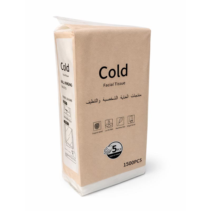 مناديل وجه تعليق Cold عدد 1500 حبة 5 طبقات ملمس قطني ناعم شديد الامتصاص