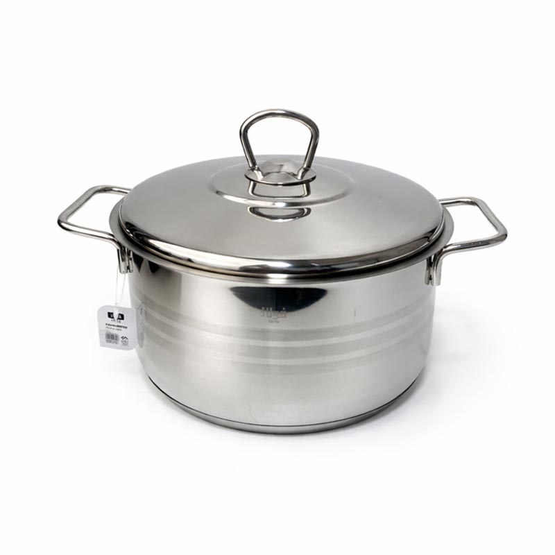 قدر استانلس استيل ثلاث طبقات 18/10 مقاس 24 سم – عمق 14 سم سعة 6.3 لتر