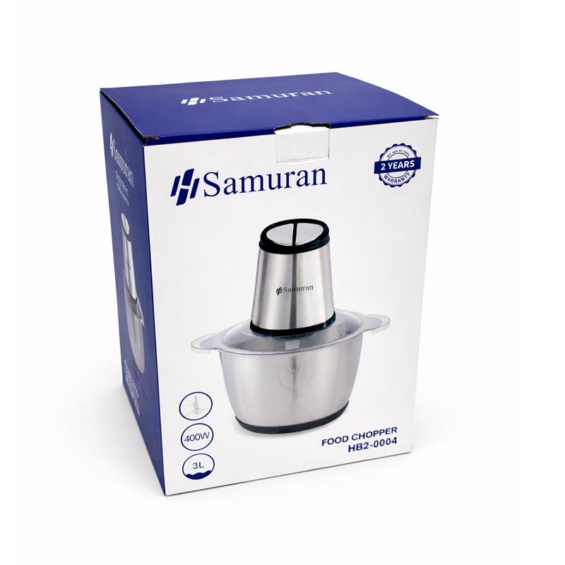 مفرمة طعام كهربائية بحوض استيل SUS304 سعة 3 لتر بقوة 400 واط