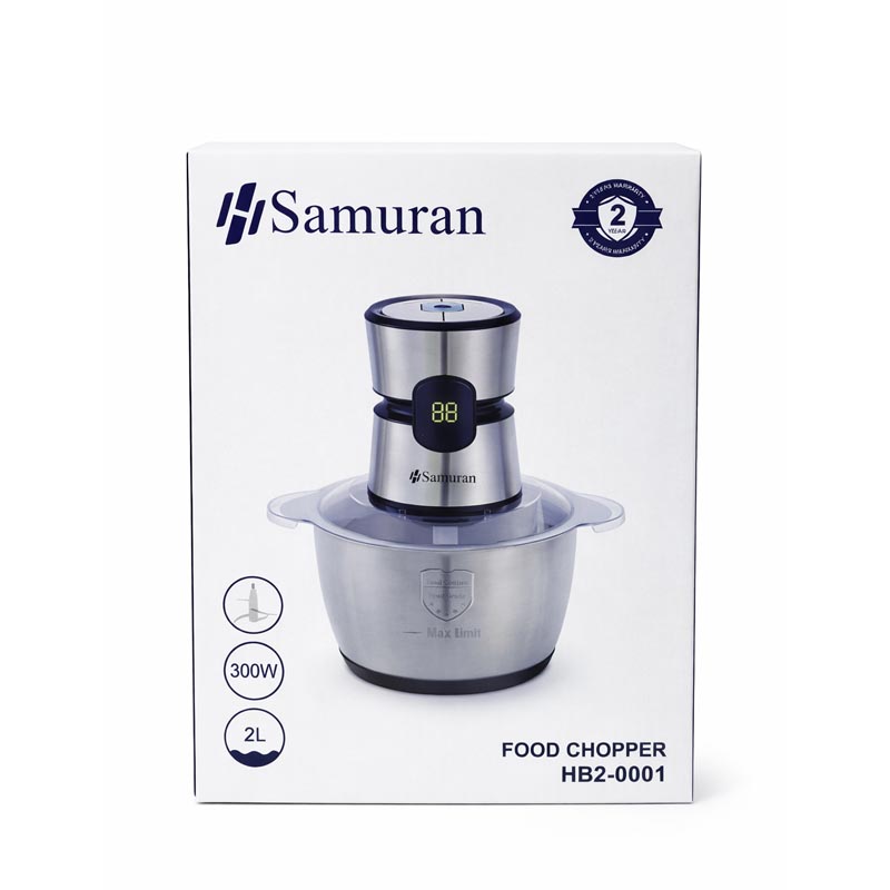 مفرمة طعام كهربائية موديل HB2-0001 – قدرة 300 واط وسعة 2 لتر