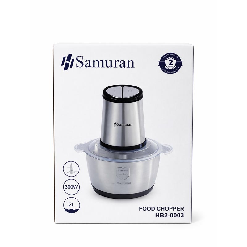 مفرمة طعام كهربائية موديل HB2-0001 – قدرة 300 واط وسعة 2 لتر