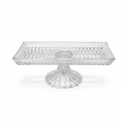 صحن تقديم زجاج بقاعدة 27×14 سم