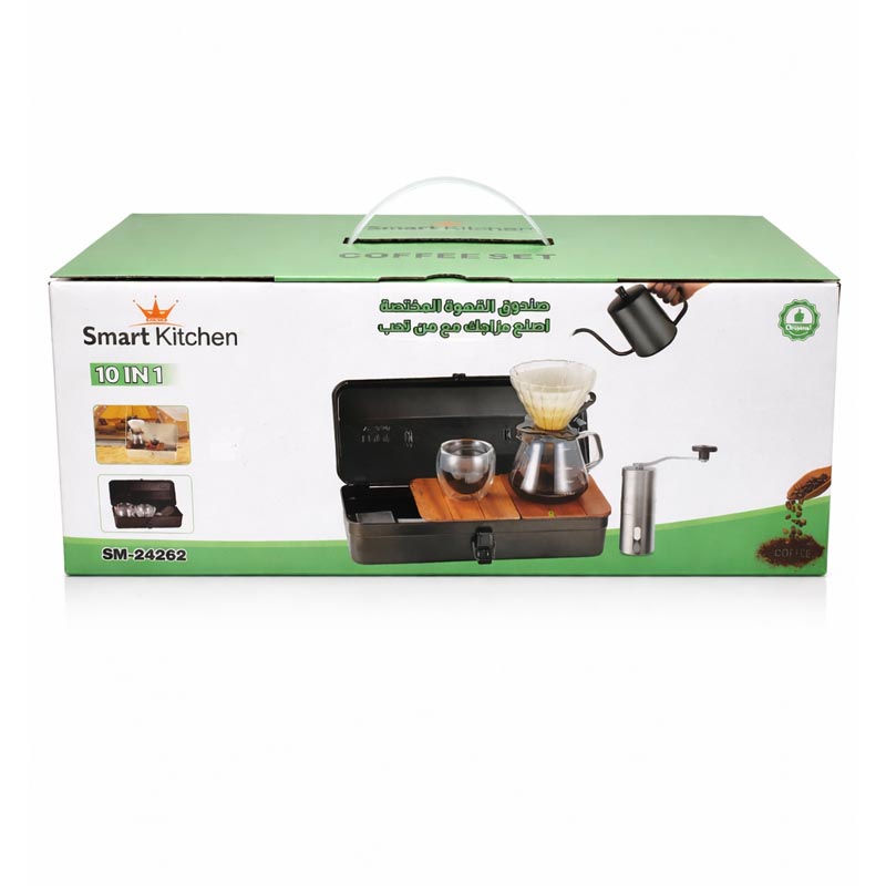 صندوق القهوة المختصة الفاخرة 10 قطع V60 مع جميع الملحقات صندوق القهوة المختصة الفاخرة 10 قطع V60 مع جميع الملحقات