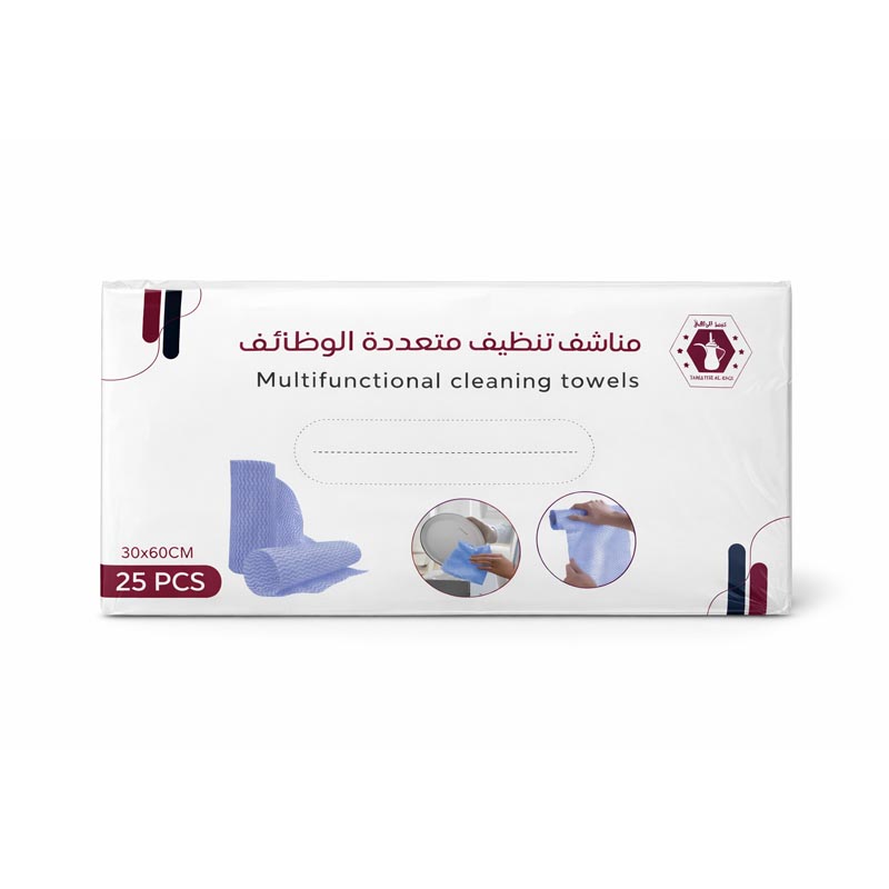 مناشف تنظيف متعددة الوظائف 30×60 سم – 25 حبة للرطب والجاف