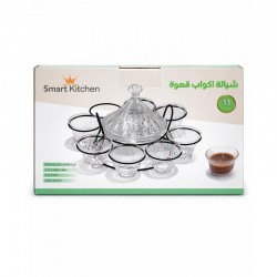 طقم منظم وفناجيل قهوة 11 قطعة