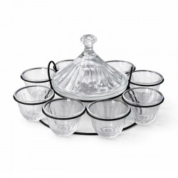 طقم منظم وفناجيل قهوة 11 قطعة