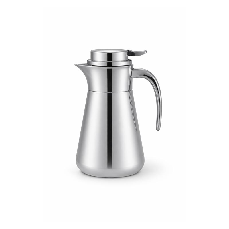 ترمس ضغاط كروم فضي 0.7 لتر – طبقتين ستانلس استيل 18/8 تحفظ الحرارة 12 ساعة