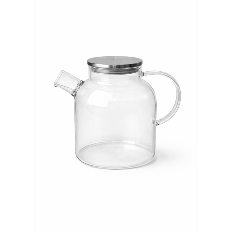 ابريق زجاج شفاف بغطاء ستيل – سعة 1.5 لتر