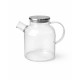ابريق زجاج شفاف بغطاء ستيل – سعة 2 لتر