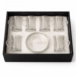 طقم بيالات شاي زجاج 6 حبات