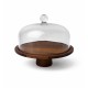 Wooden Serving Plate with Glass Cover – 29 cm Width