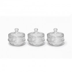 طقم تمرية سكرية زجاج 3 حبة - 7 سم