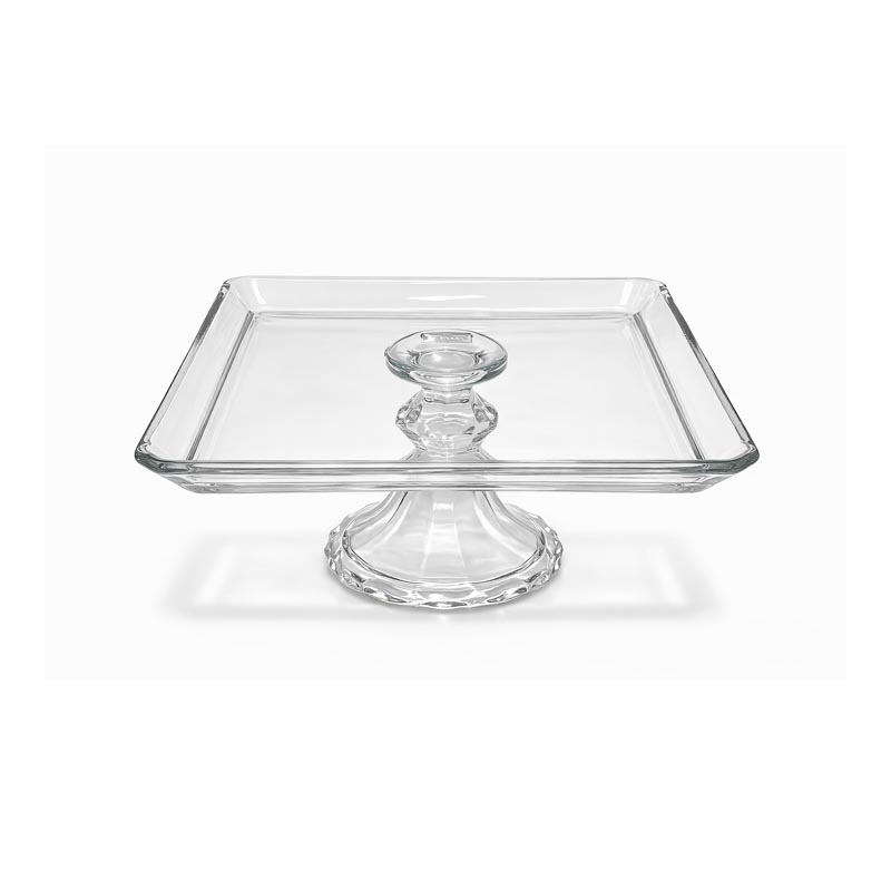 صحن تقديم زجاج شفاف مقاس 24 سم بقاعدة مرتفعة ارتفاع 10 سم صحن تقديم زجاج شفاف مقاس 24 سم بقاعدة مرتفعة ارتفاع 10 سم