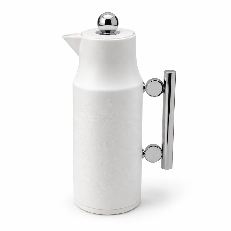 ترمس قهوة وشاي 1 لتر ابيض منقوش ترمس قهوة وشاي 1 لتر ابيض منقوش