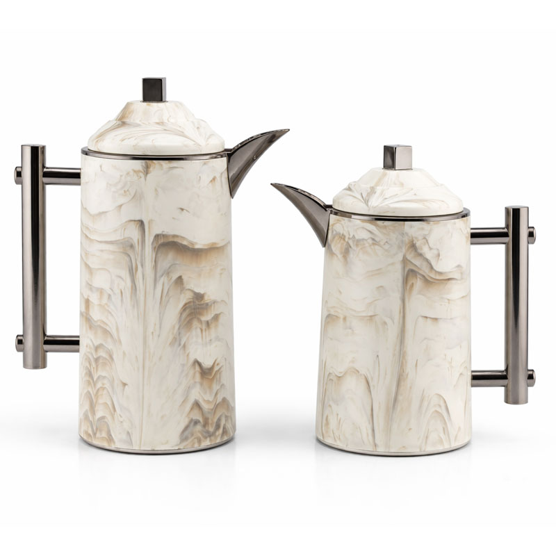 طقم ترمس قهوة وشاي رخامي