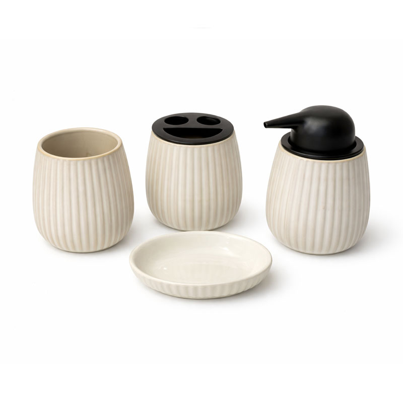 طقم اكسسوارات حمام 4 قطع مع موزع صابون وصحن صابون وكاسات طقم اكسسوارات حمام 4 قطع مع موزع صابون وصحن صابون وكاسات