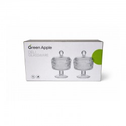 طقم تمرية وسكرية زجاج 2 حبة