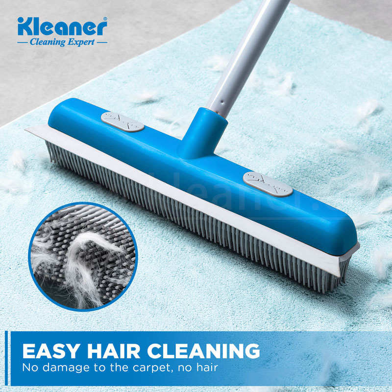 فرشاة تنظيف ارضيات لازالة الشعر مع مكشطة TPR ومقبض معدني 120 سم